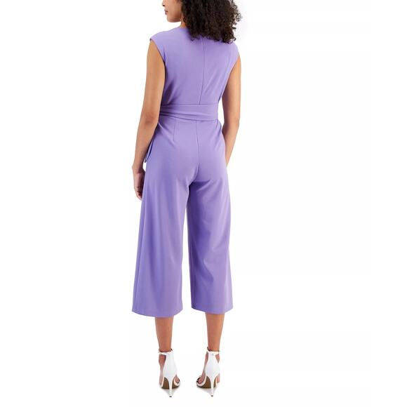 Tahari ASL Tie-Waist Cropped Jumpsuit SZ 6 - Picture 2 of 6